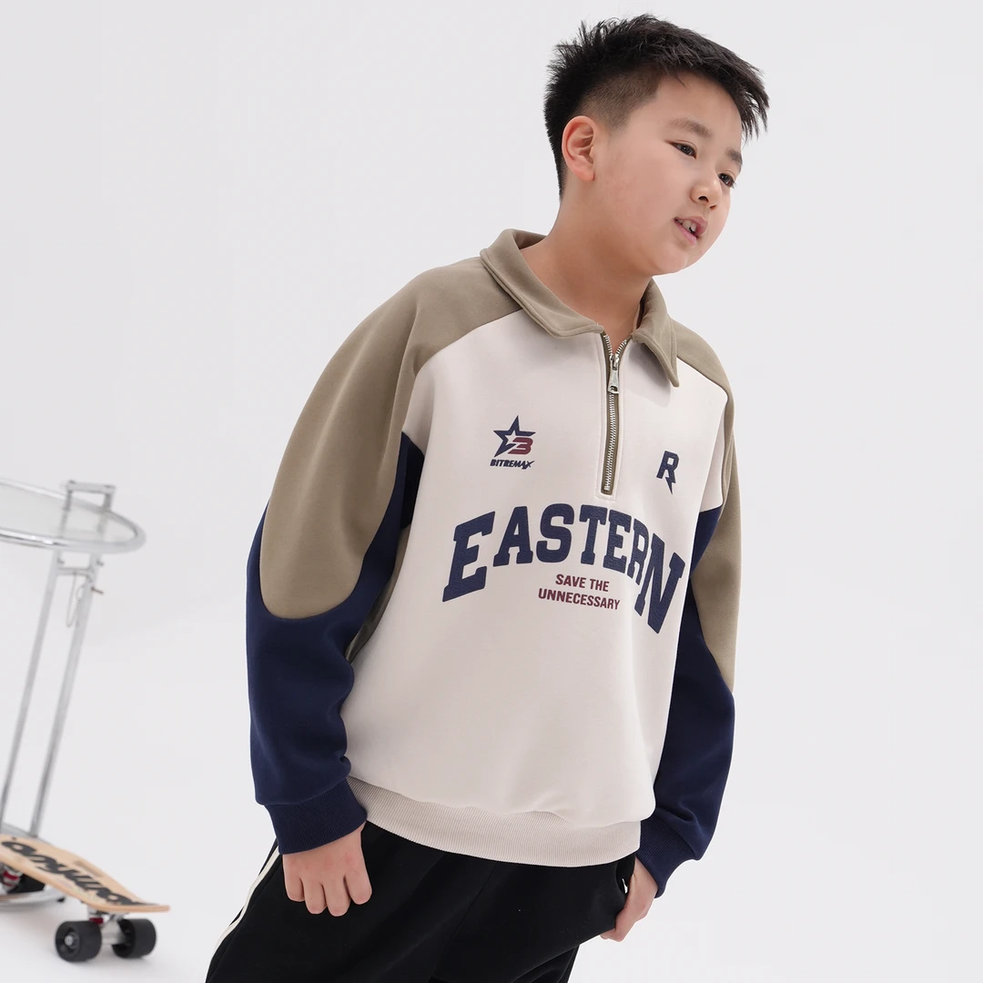 胖男童卫衣中大童polo衫青少年大码宽松上衣加肥加大儿童54066