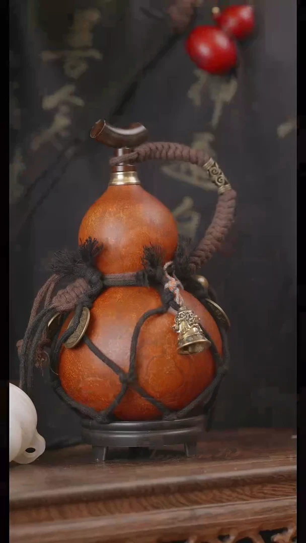 【闪购商品】342号精品天然大漆工艺防渗内胆酒葫芦~