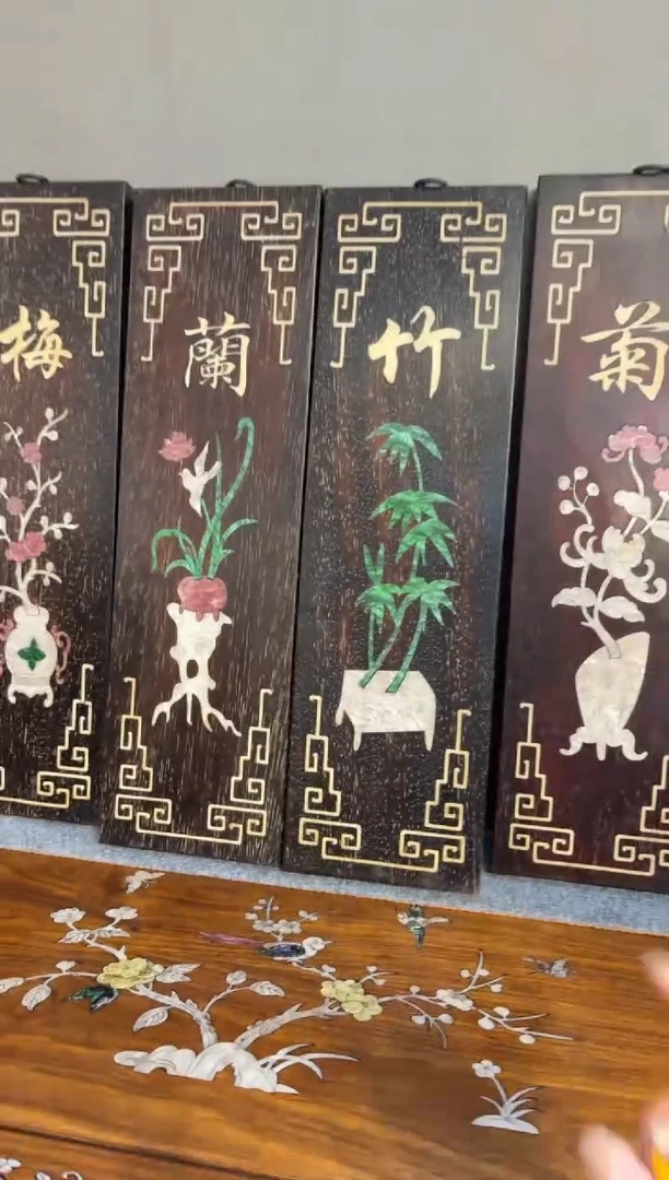 紫檀四联屏木木木