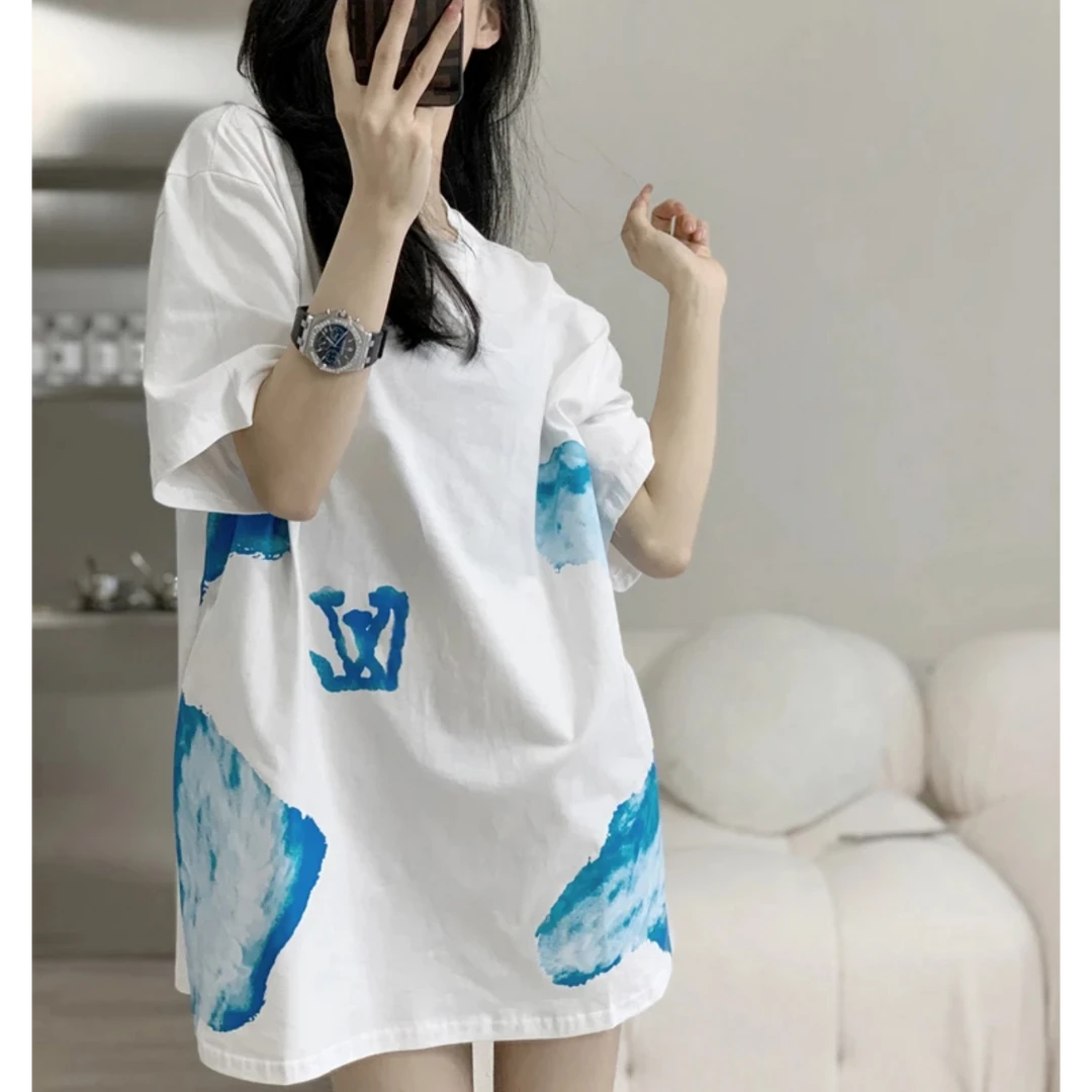 【现货】2025新款潮流美式复古撞色插肩短袖袖t恤宽松显瘦百搭上衣