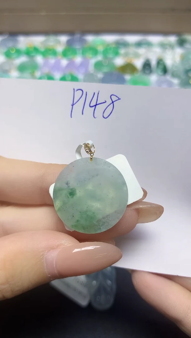 颈饰18K金镶嵌翡翠天然缅甸翡翠A货翡翠百元以上9元证书费自理