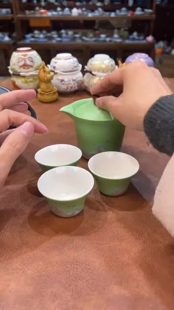 真的很便宜会开片的旅行茶具