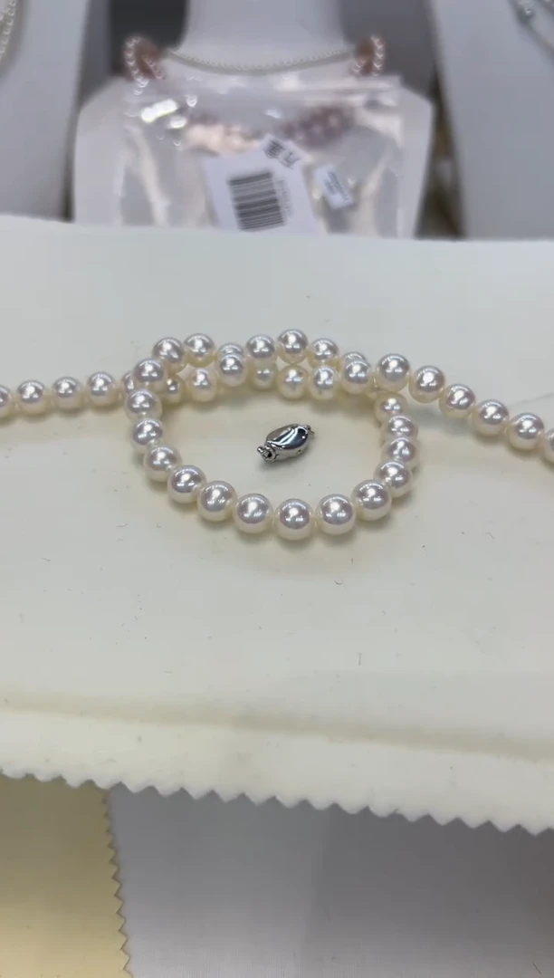 淡水珍珠银S925镶嵌颈饰8-9MM