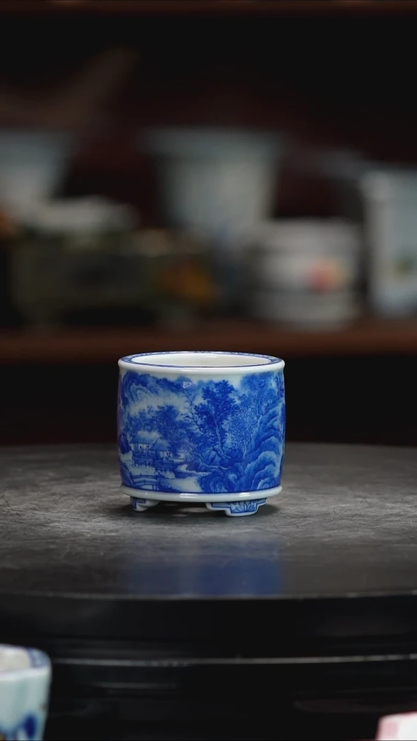 釉下青花手绘盆?*鹰釉下青花手绘盆 ?*鹰