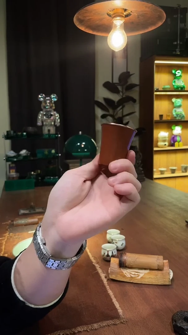 包铜紫砂闻香杯..