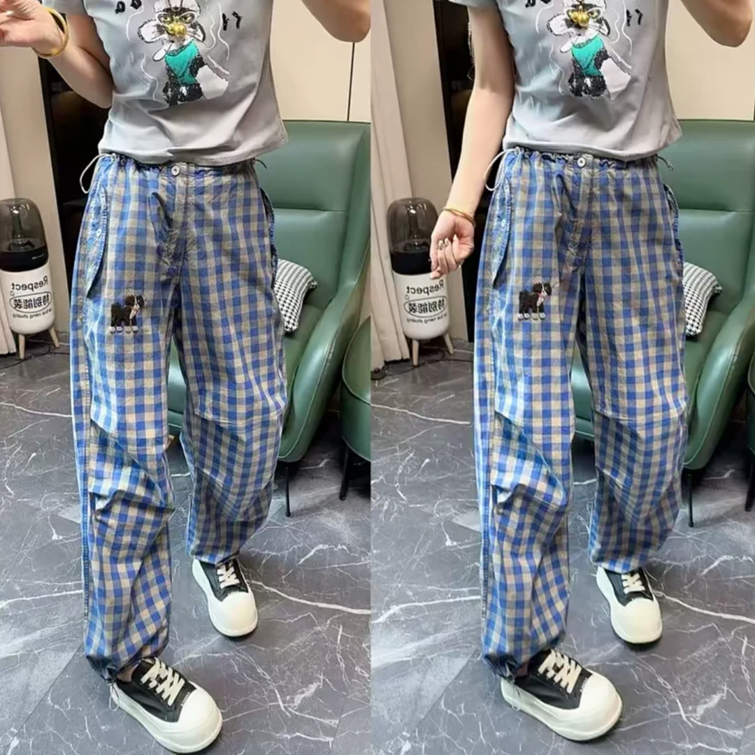 夏季新款高腰显瘦大码阔腿显瘦百搭休闲裤