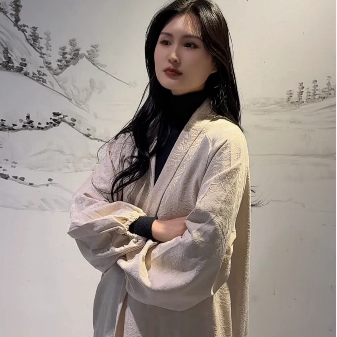 【长相思】新中式国风复古提花春秋长款气质宽松百搭开衫外套女