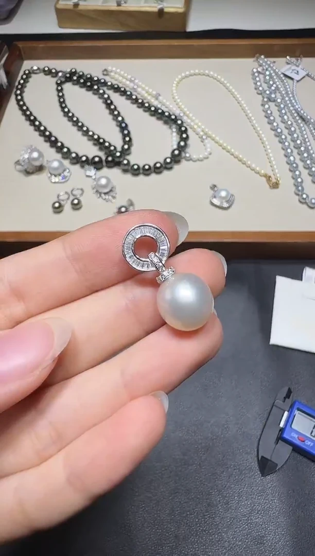 银S925镶嵌吊坠海水珍珠X1126-1227-220