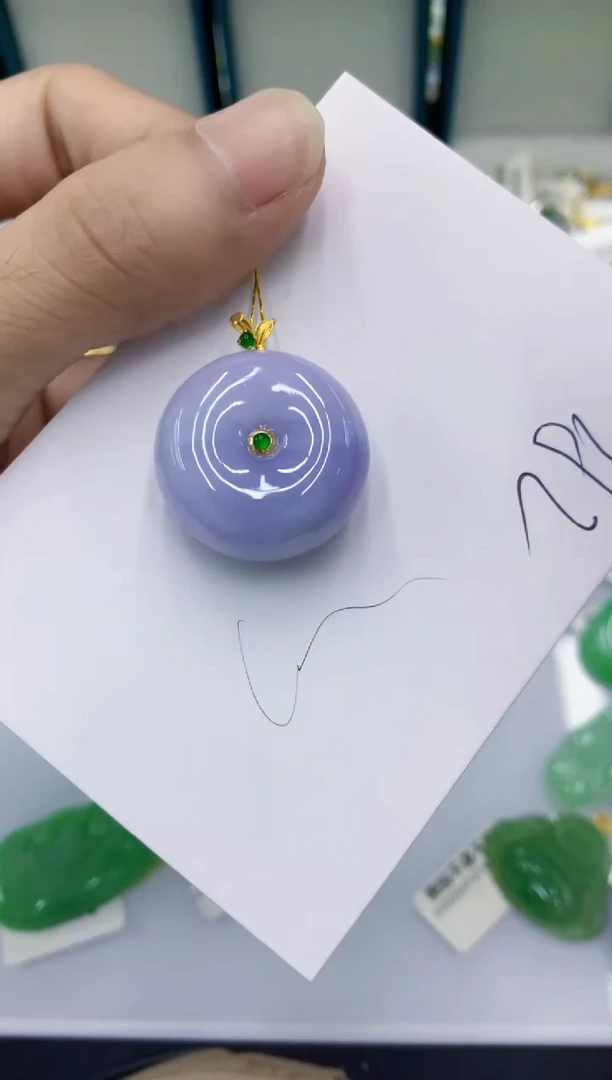 颈饰18K金镶嵌翡翠翡翠