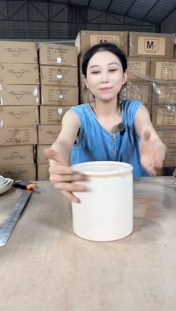 圆口直筒白麻14x14