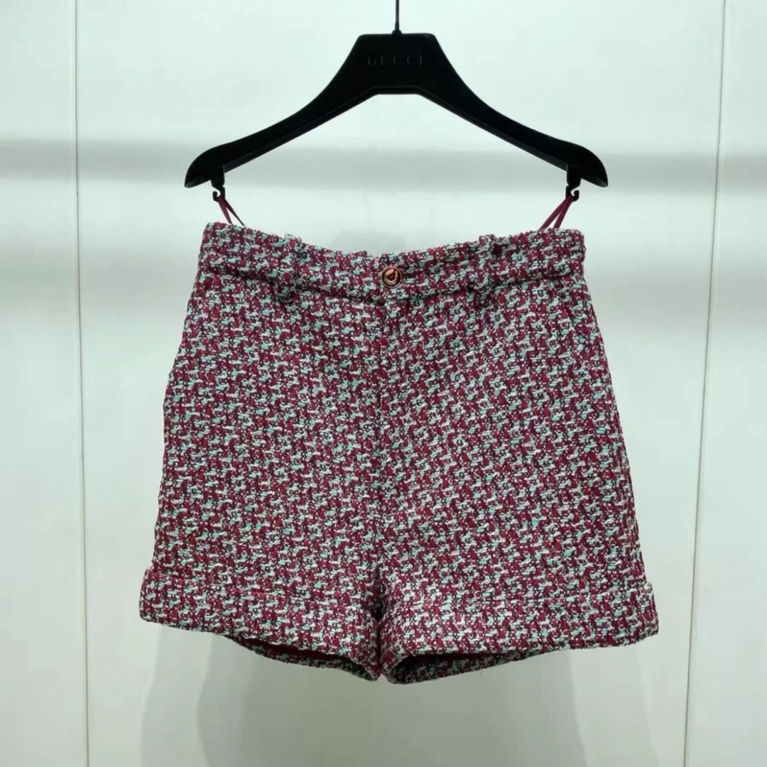 99新 GUCCI/古驰 双双臻选/ck00042/古驰编制短裤/38码