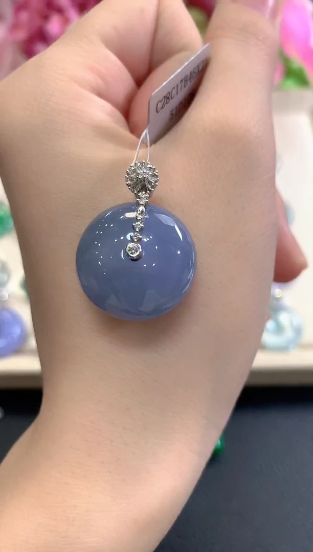 吊坠(不含链)未镶嵌翡翠秋日珠宝Q52 紫货有色差