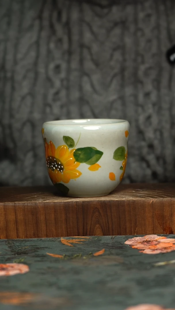 杯釉下彩手工手绘同款陶器