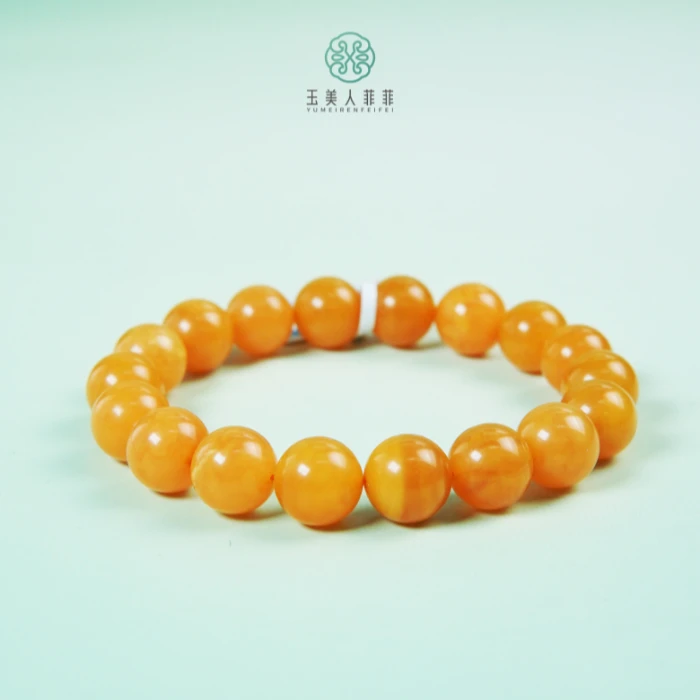 石惑珠宝~蜜蜡单圈圆珠手串约10mm+-多样性发一