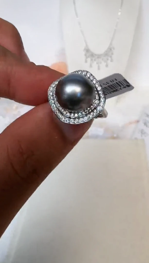 海水珍珠银S925镶嵌戒指戒指