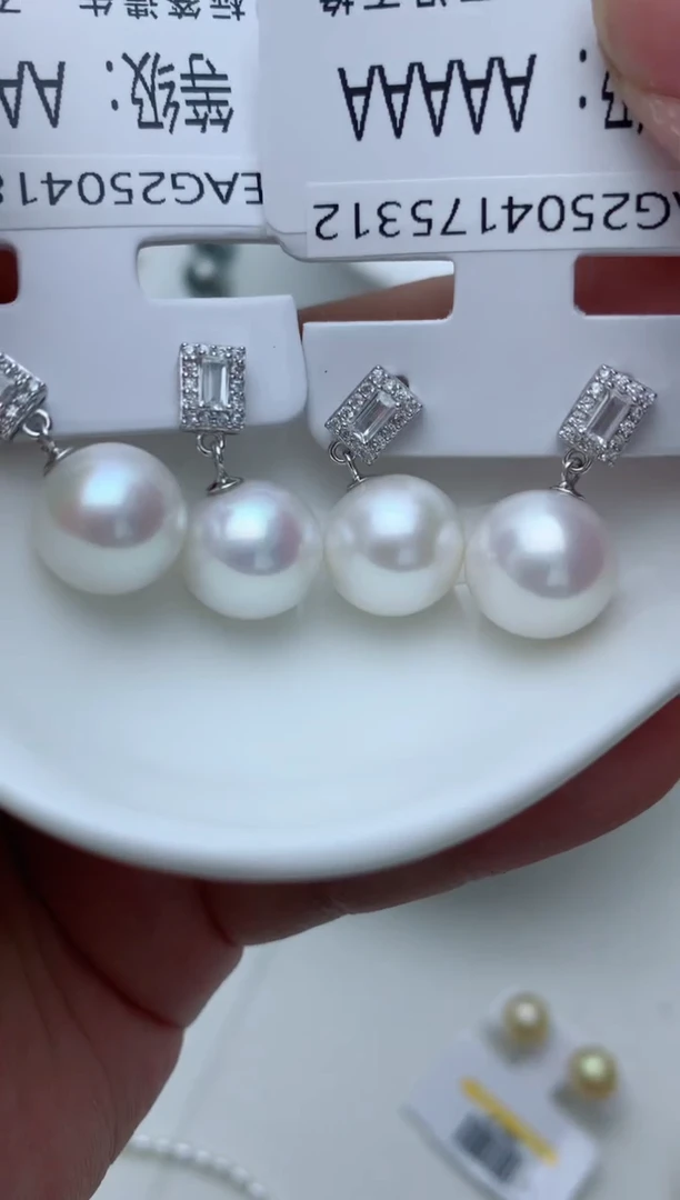 银S925镶嵌淡水珍珠耳饰e69 多样性发其一