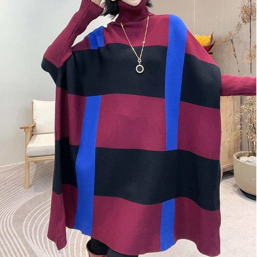 高奢严选丨鹊仙桥丨加厚保暖混织高领针织中长冬季保暖毛衣-2011#