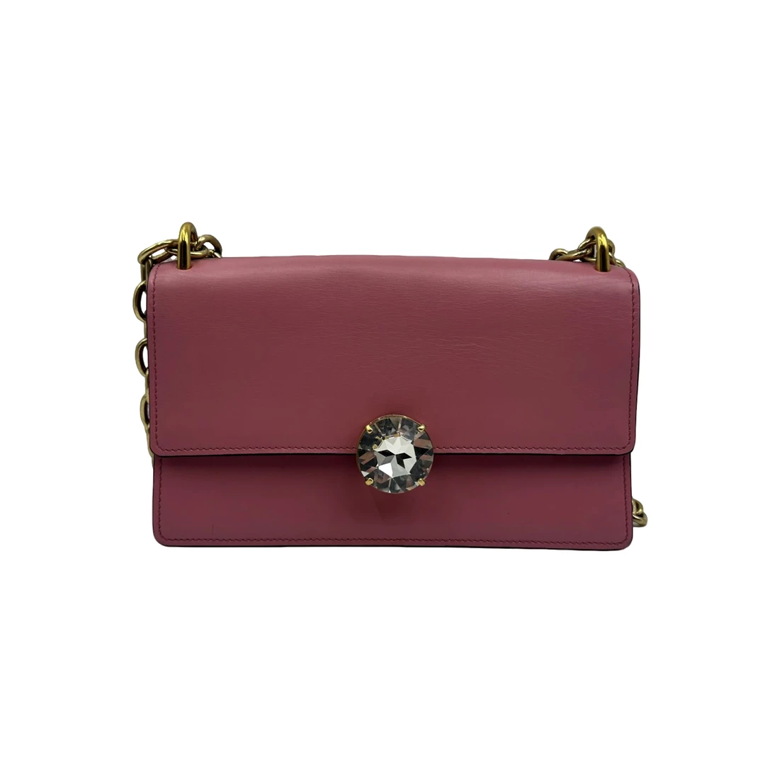 90新 MIU MIU/缪缪 粉色钻石包 安洁利严选斜挎包 330