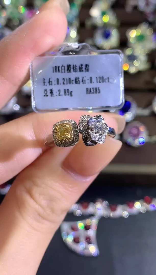 18K金镶嵌戒指钻石a504