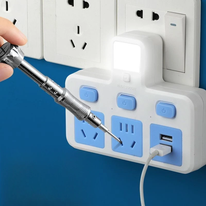 多功能家用插座转换器带小夜灯usb一转多排插