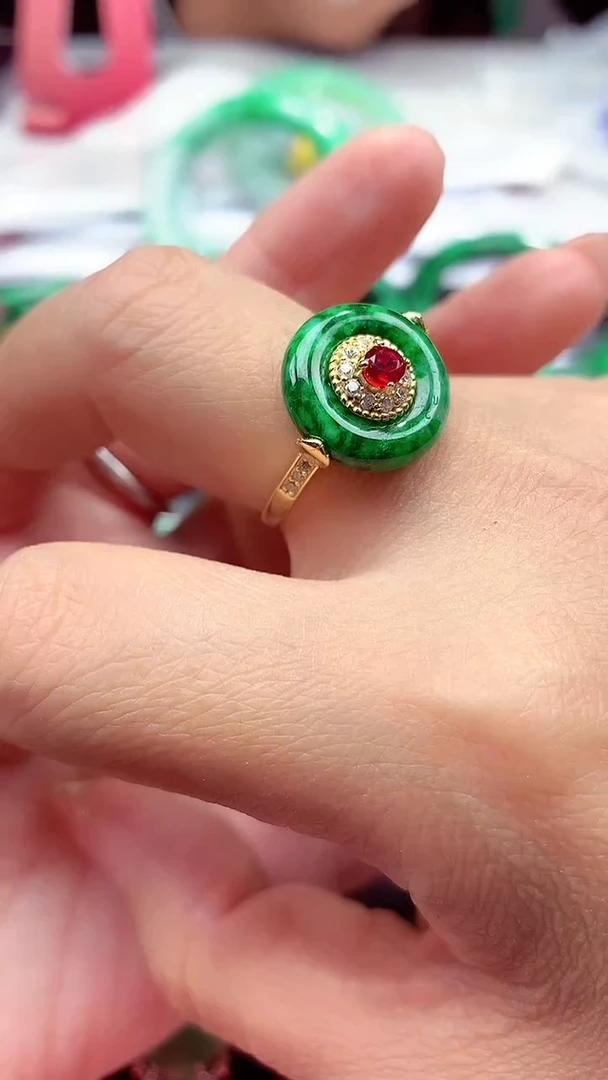 【闪购商品】翡翠戒指银S925镶嵌戒指