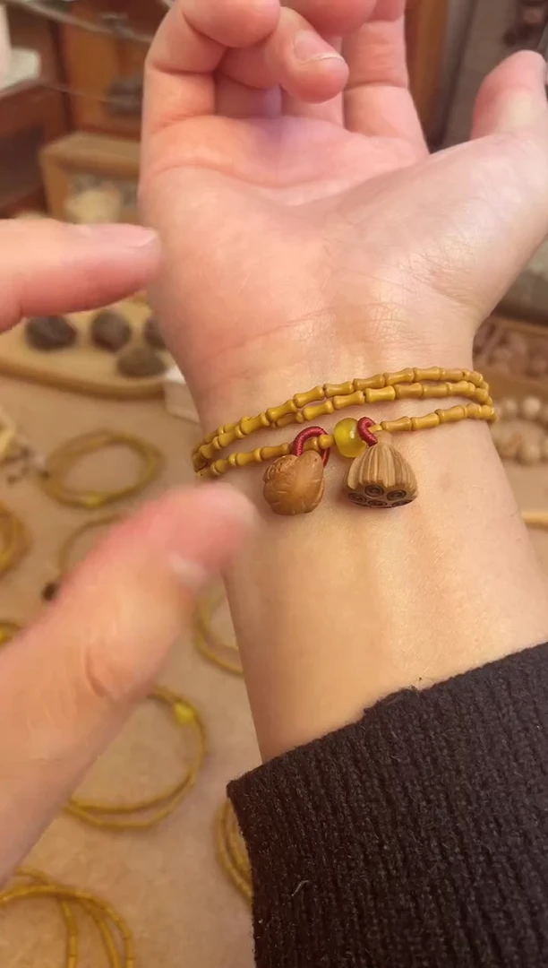 竹节手串一物一拍加黄水晶跑环三圈好运连连