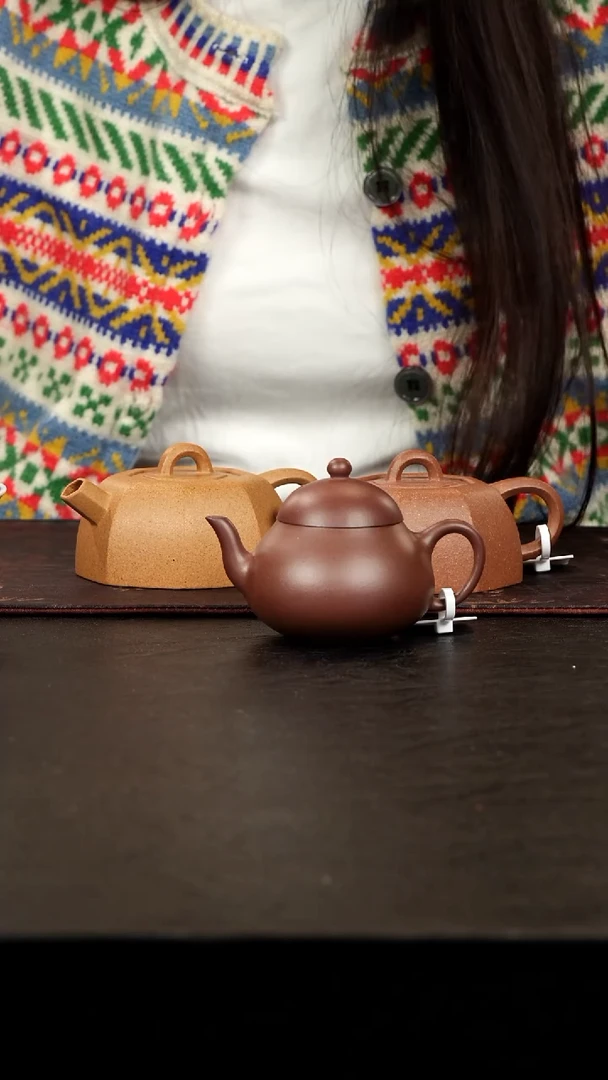 茶壶紫砂老紫泥梨式壶120cc