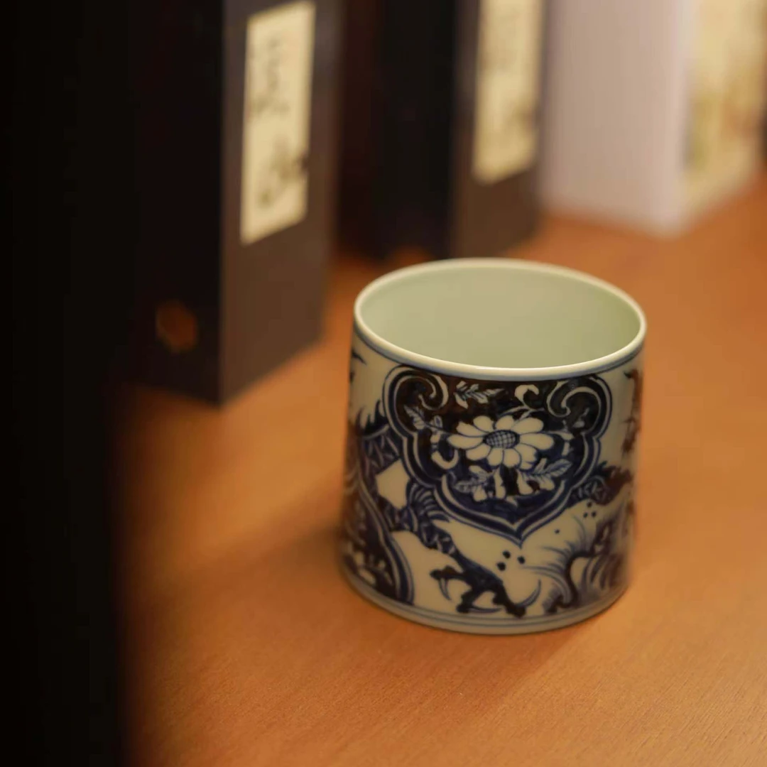 玥之古藏龙穿花直口杯（小号）