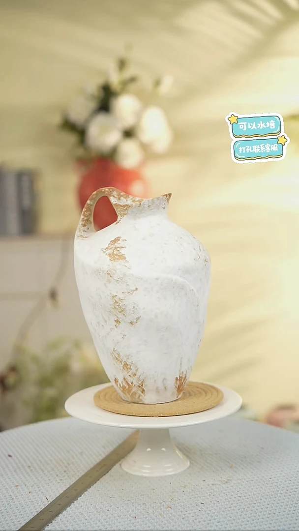 单耳素雪景德镇高温陶瓷花瓶