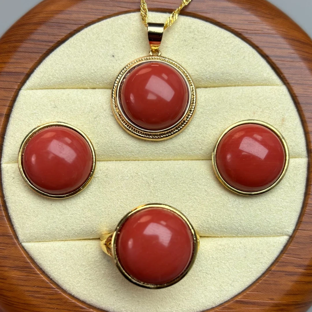 非金属珐琅戒指 MOMO戒指耳钉吊坠三件套 C210