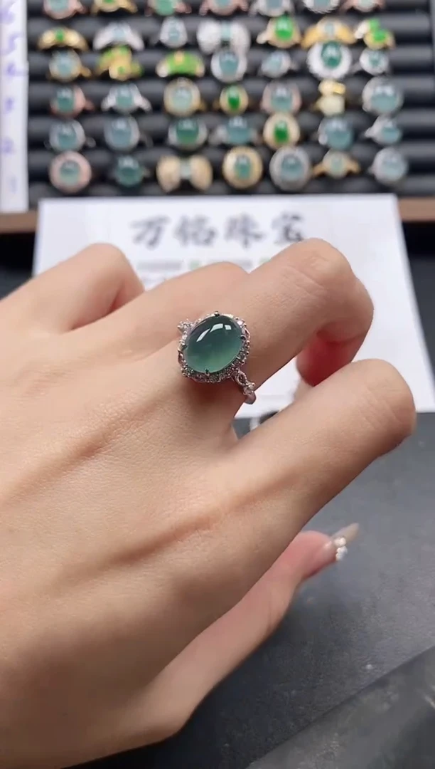 银S925镶嵌戒指翡翠51151