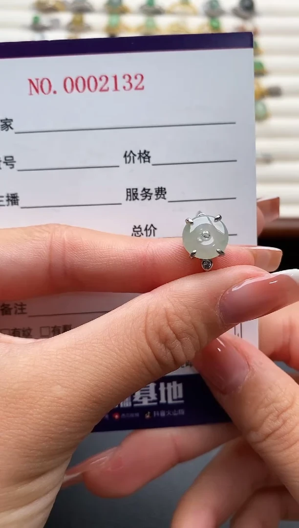 银S925镶嵌戒指翡翠444444+1
