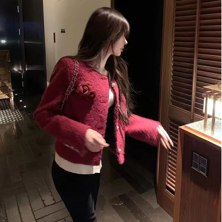 春季新款ins千金气质名媛小香风短款开衫时尚气质小众洋气外套