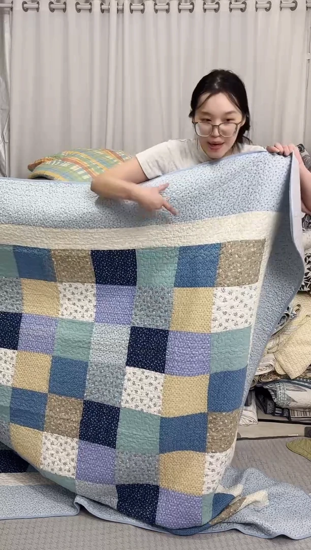 棉200*230蓝边百家被