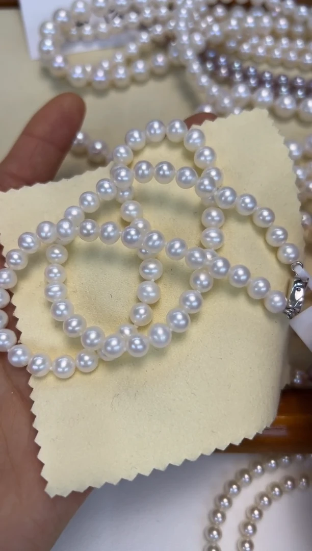 颈饰银S925镶嵌淡水珍珠6-7mm