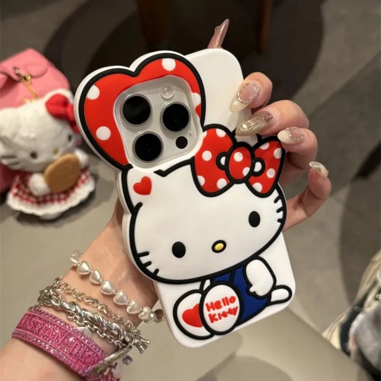 硅胶立体古早爱心猫咪适用iPhone16Promax手机壳15pro可爱14趣味