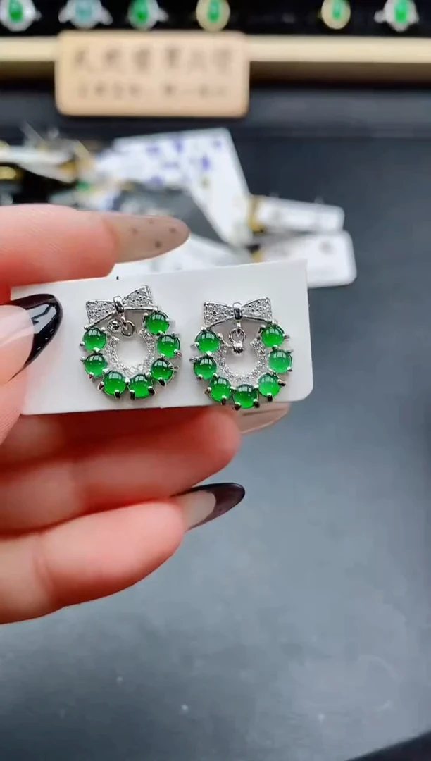 银S925镶嵌戒指翡翠1