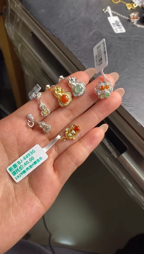 银S925镶嵌戒指翡翠雪***仗天然A货翡翠