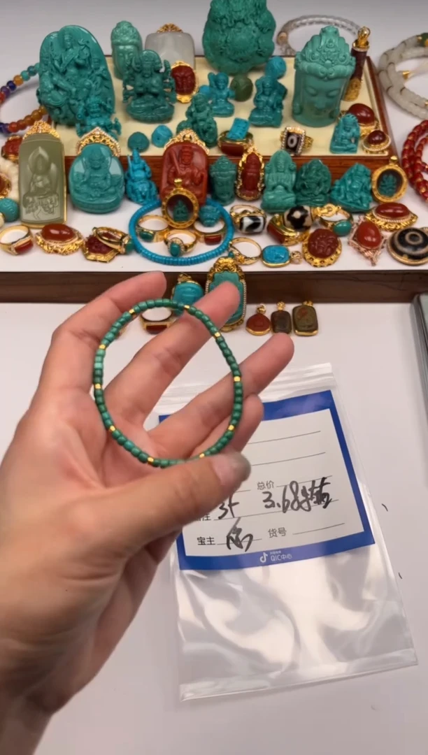 18K金镶嵌绿松石手串手串手串手串