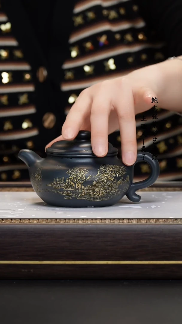 【闪购商品】紫砂茶壶兰色妖姬 仿古