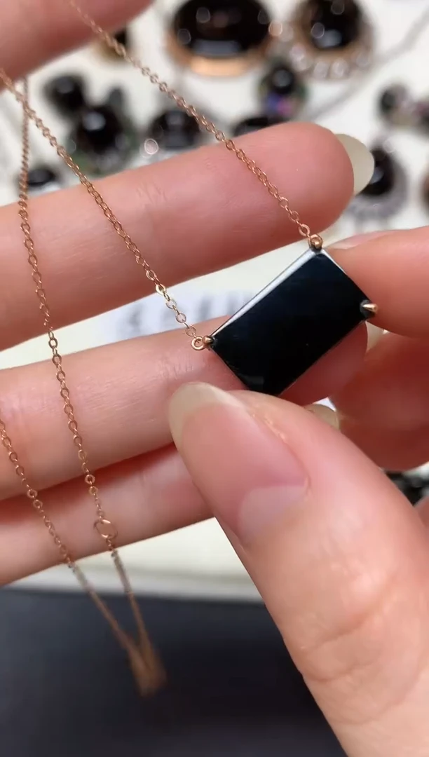 套链18K金镶嵌翡翠A52|3500