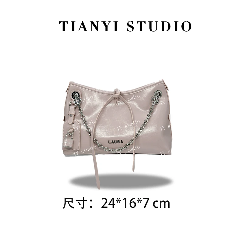 【TY】SD-5378-春日杏桃 轻奢高级单肩斜跨韩版链条女包包