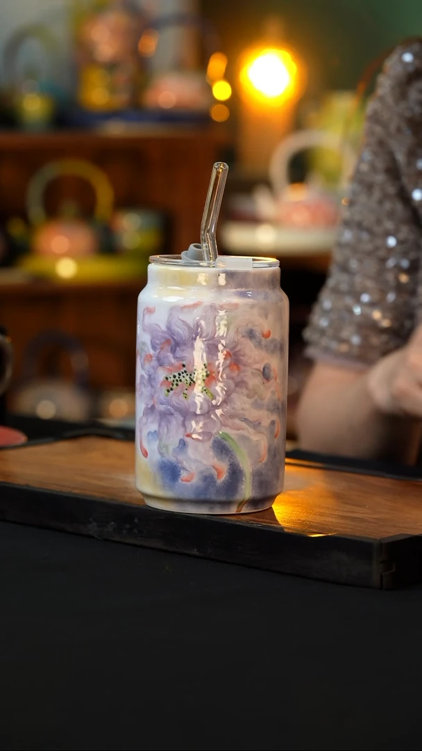 杯手绘心瓷陶瓷浮力