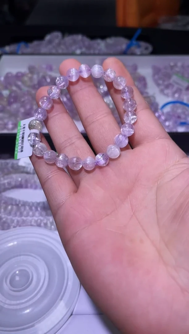 未镶嵌锂辉石手串J029-8mm拉丝紫锂辉单圈-多样性发其一