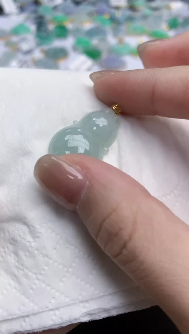 【闪购商品】翡翠颈饰18K金镶嵌天然缅甸翡翠A货