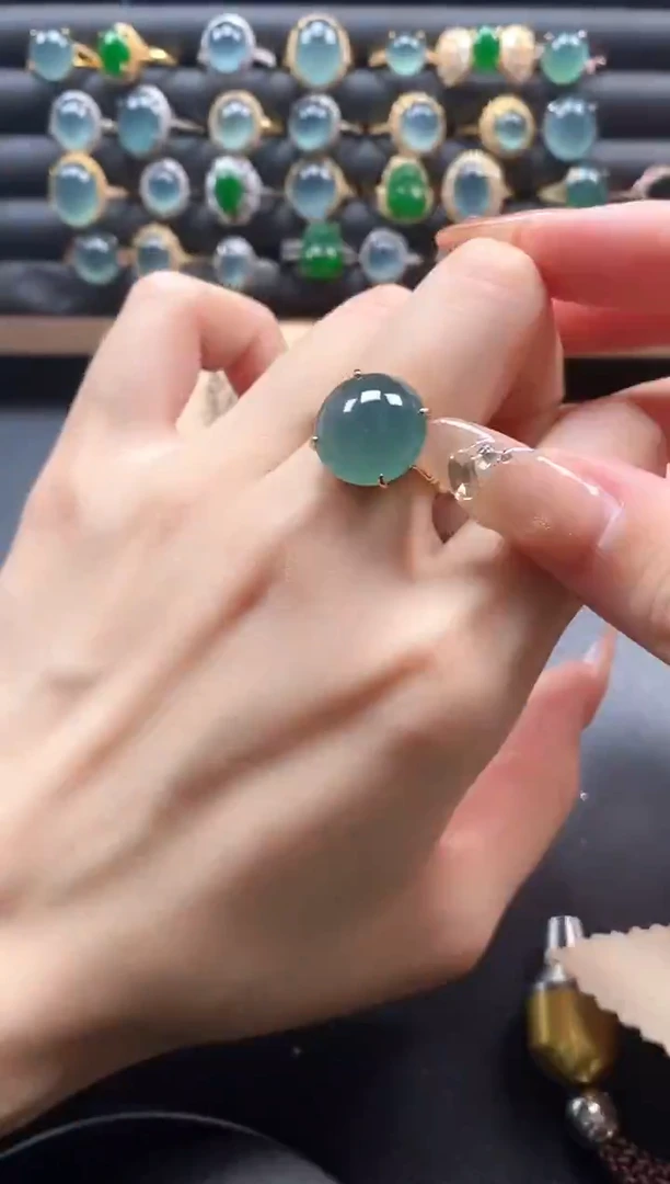 银S925镶嵌戒指翡翠51511