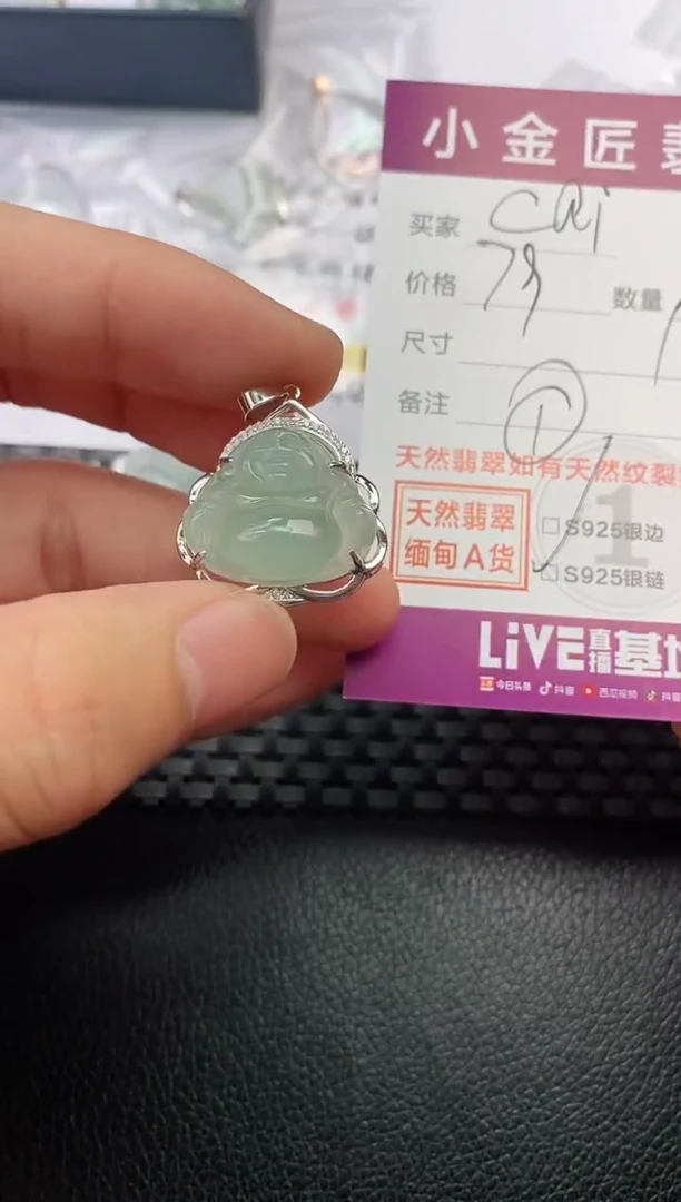 翡翠银S925镶嵌颈饰·