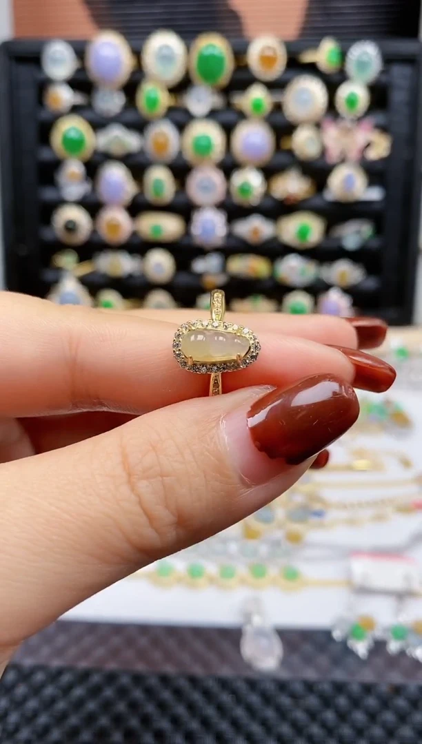 银S925镶嵌戒指翡翠164