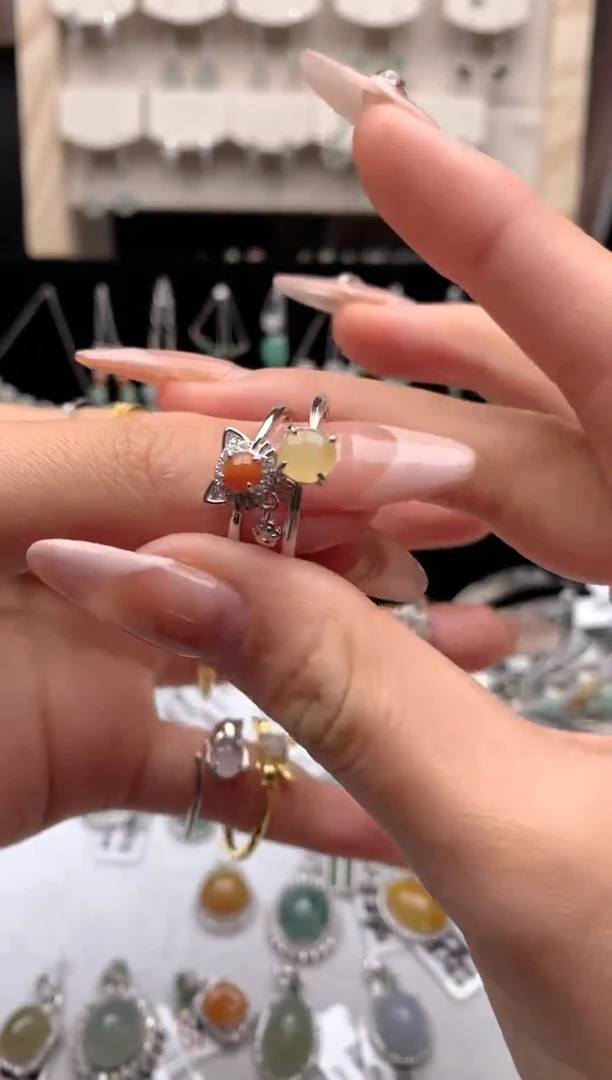 【闪购商品】翡翠戒指银S925镶嵌1号