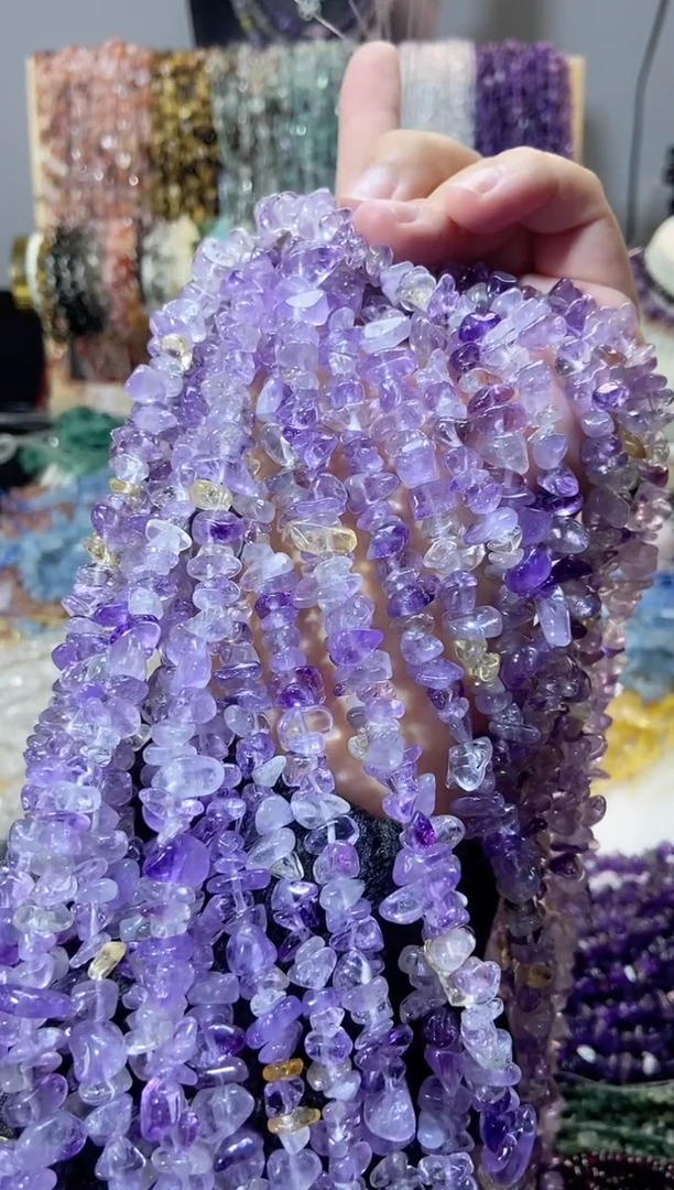 未镶嵌珠宝半成品水晶紫黄晶